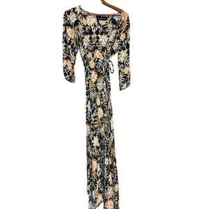 BIRD & KITE Maxi Wrap Dress SUSTAINABLE FASHION Size Small S Black FEMININE